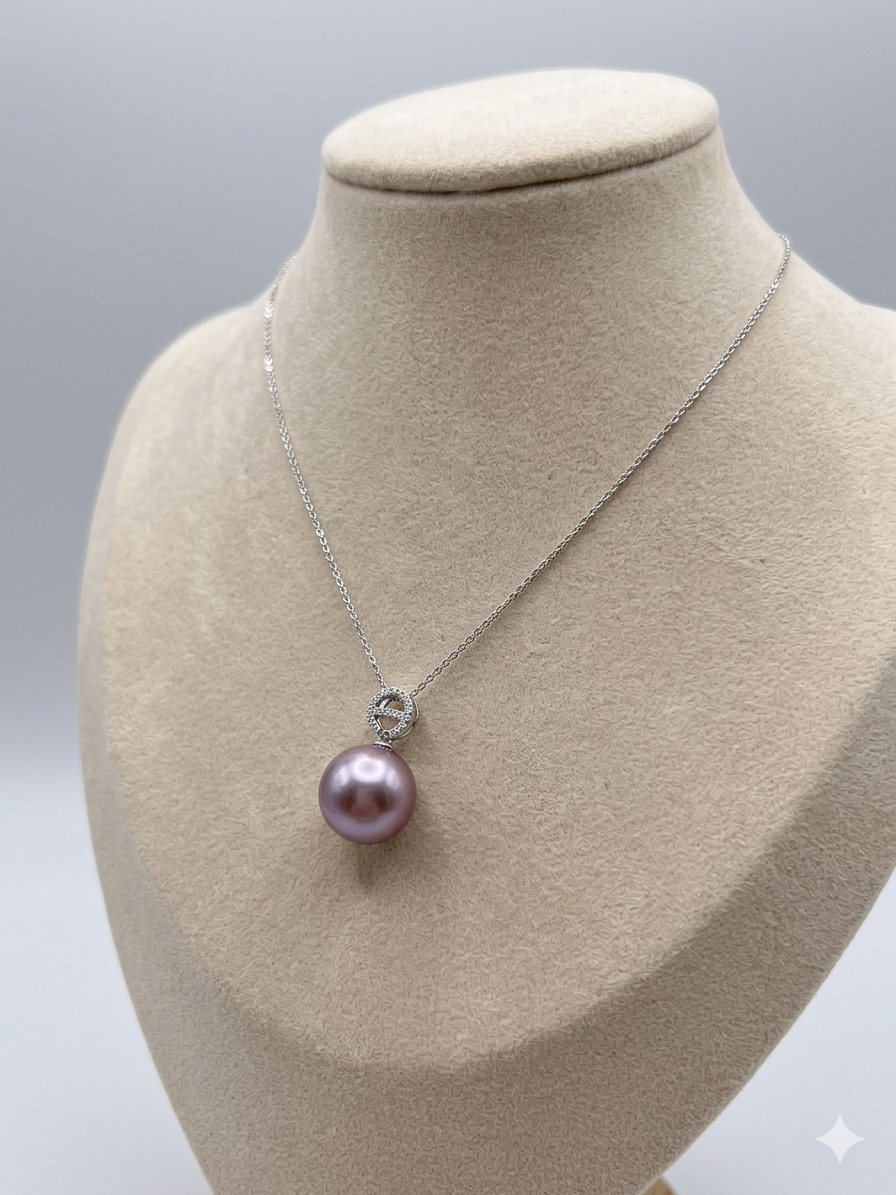 Stunning 13-14mm Aurora Purple Freshwater Pearl Necklace