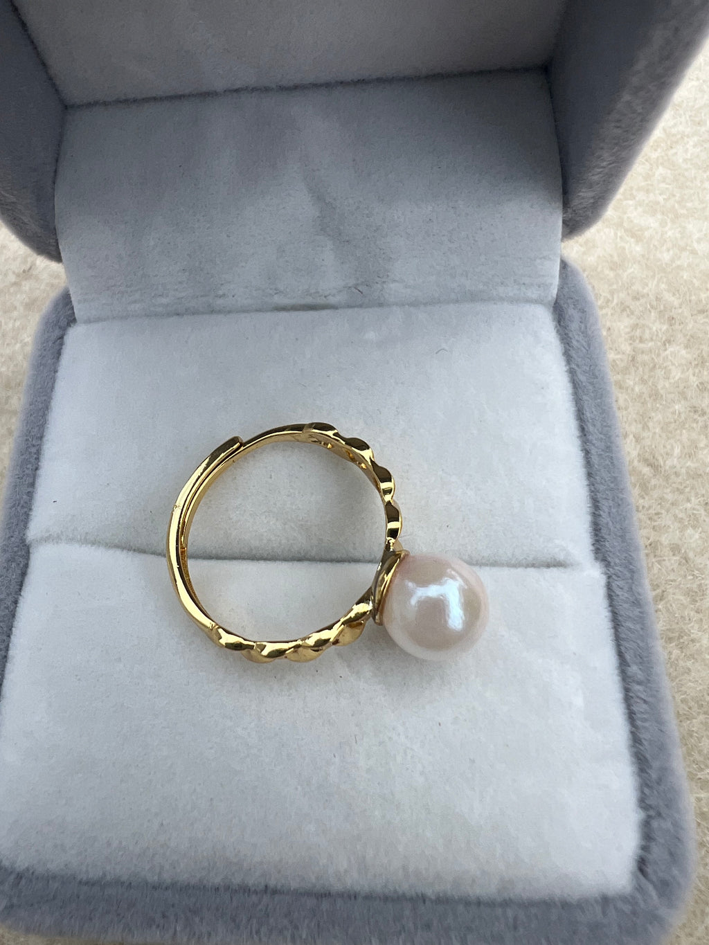 Saltwater Akoya Pearl Adjustable Ring - 7-8mm