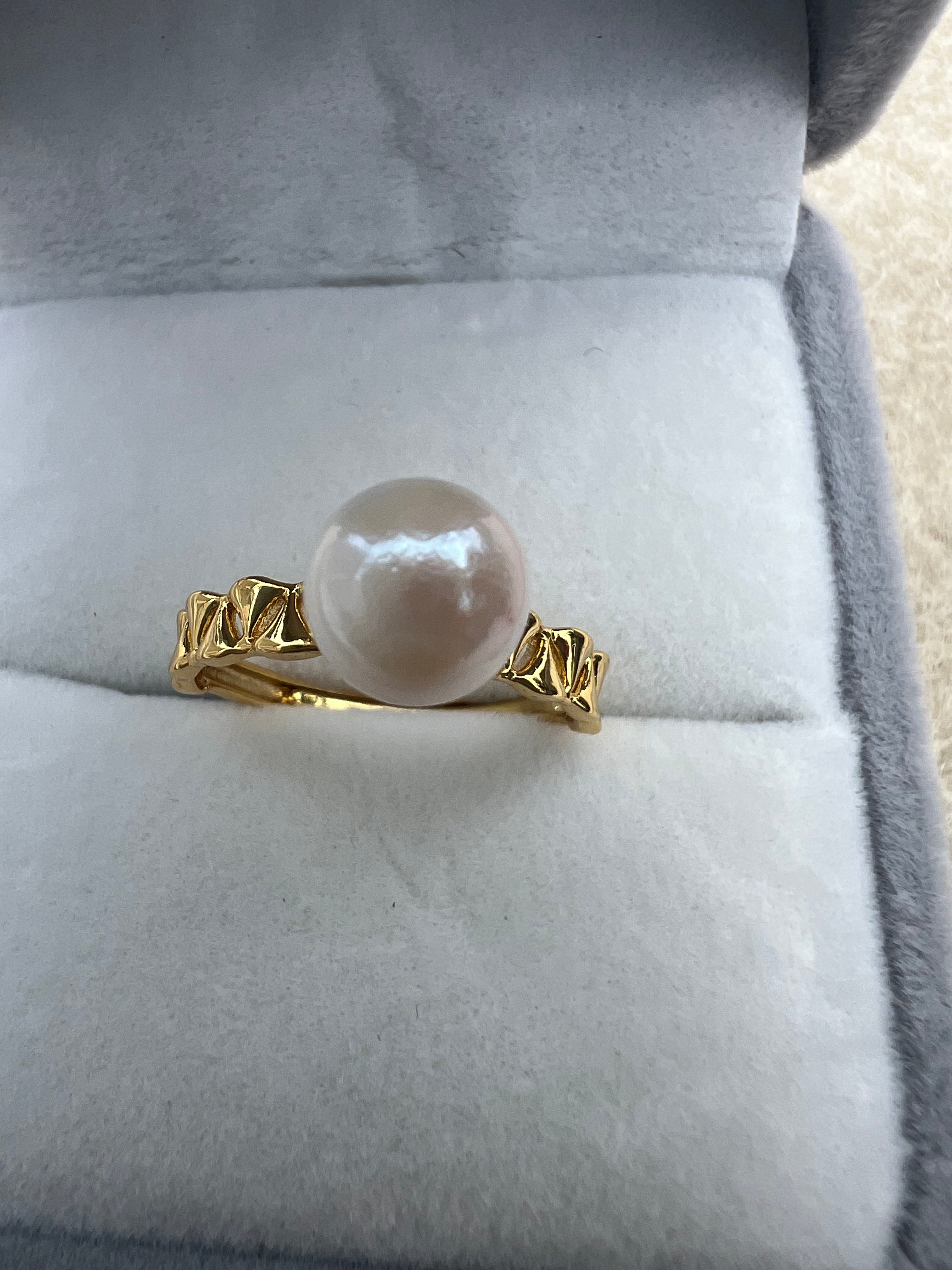 Saltwater Akoya Pearl Adjustable Ring - 7-8mm