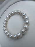 White Freshwater Pearl Stretch Bracelet - 10-11mm